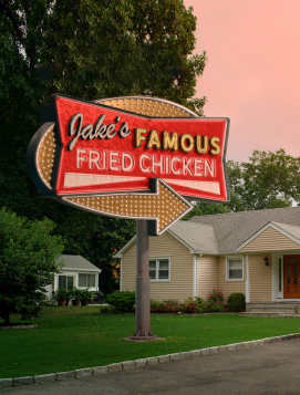 Jake's Famous Fried Chicken sign